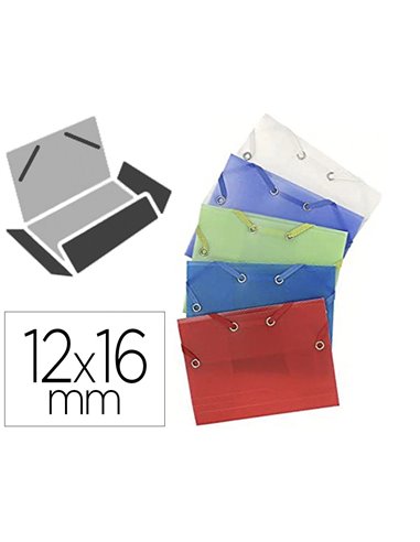 CHEMISE À RABAT EXACOMPTA CRYSTAL A6 12X16CM POLYPROPYLÈNE COLORIS ASSORTIS