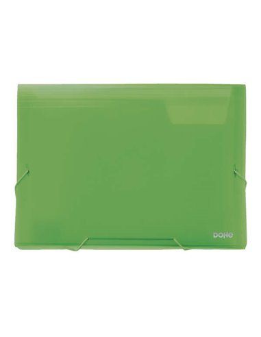 Classeurs accordéon Dohe 13 compartiments - Format A4 - En polypropylène translucide 700 microns - Avec fermeture en caoutchouc