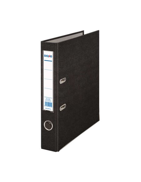 Classeur à levier Dohe - Dos 45 mm - Avec œillet, agrafe et porte-cartes - Carton doublé polypropylène - Coins métalliques - Noi