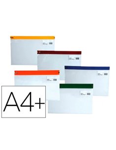 POCHETTE ENVELOPPE ZIP 405X260MM TOUS USAGES COLORIS ASSORTIS