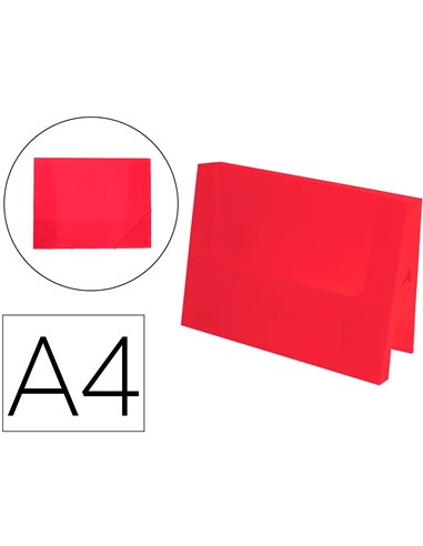 BOITE CLASSEMENT LIDERPAPEL POLYPROPYLENE 750 MICRONS DOS RIGIDE 50MM A4 210X297MM  COLORIS ROUGE TRANSLUCIDE