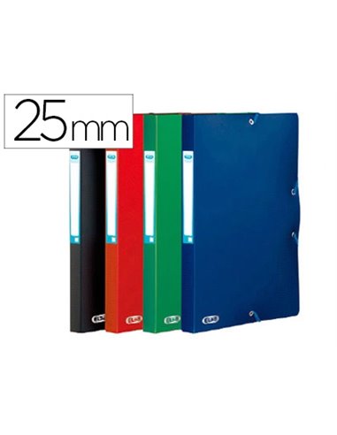 BOÎTE CLASSEMENT OXFORD MEMPHIS POLYPROPYLÈNE OPAQUE 7/10E DOS 25MM ÉLASTIQUE COLORIS ASSORTIS STANDARD