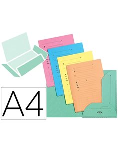 CHEMISE OXFORD TOP FILE+ CARTE LUSTREE A4 210X297MM 3  RABATS ELAST ETIQUETTE DOS  COLORIS ASSORTIS PASTEL LOT 5