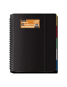 Chemises Dohe format A4 avec pochettes - Couverture en polypropylène opaque - Pochettes transparentes amovibles 23 trous - Sache