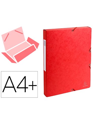 BOÎTE CLASSEMENT EXACOMPTA EXABOX CARTE LUSTRÉE 7/10E A4+ 25X33CM DOS 2,5MM COLORIS ROUGE
