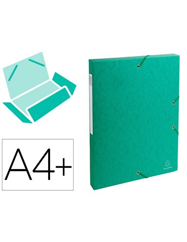 BOÎTE CLASSEMENT EXACOMPTA EXABOX CARTE LUSTRÉE 7/10E A4+ 25X33CM DOS 2,5MM COLORIS VERT