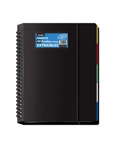 Chemises Dohe format A4 avec pochettes - Couverture en polypropylène opaque - Pochettes transparentes amovibles à 23 trous - Poc