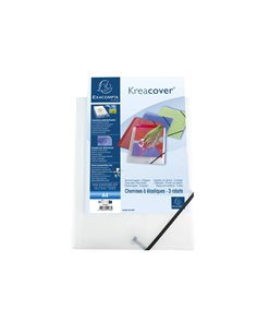 CHEMISE 3 RABATS EXACOMPTA KREA COVER A4 COUVERTURE  PERSONNALISABLE PP  TRANSPARENT COLORIS BLANC 2