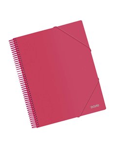 Chemise Dohe 20 pochettes A4 - Couverture en polypropylène opaque 800 microns - Pochettes transparentes 80 microns - Spirale pla