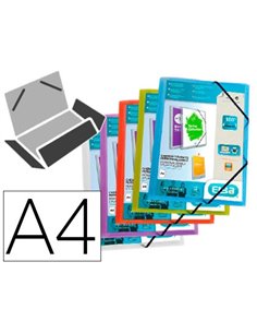 CHEMISE OXFORD POLYVISION POLYPROPYLÈNE TRANSPARENT 5/10E GRAIN LISSE 3 RABATS ÉLASTIQUE POCHE PERSONNALISATION ASSORTIS