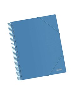 Chemise Dohe 20 pochettes A4 - Couverture en polypropylène opaque 800 microns - Pochettes transparentes 80 microns - Spirale pla