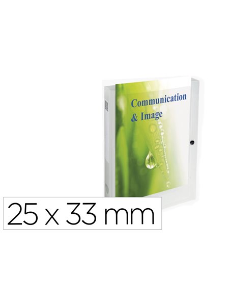 BOITE DE CLASSEMENT EXACOMPTA KREACOVER PERSONNALISABLE PP  FERMETURE PRESSION DOS 40 MM  25X33 CM COLORIS TRANSPARENT