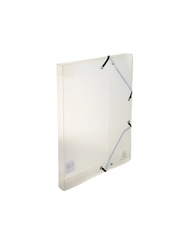 BOITE CLASSEUR EXACOMPTA A4 PP CRYSTAL COLOURS FERMETURE  ELASTIQUE DOS 25MM COLORIS  ASSORTIS