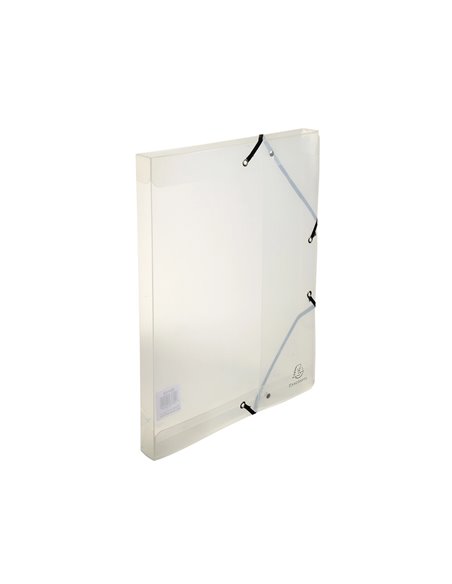 BOITE CLASSEUR EXACOMPTA A4 PP CRYSTAL COLOURS FERMETURE  ELASTIQUE DOS 25MM COLORIS  ASSORTIS