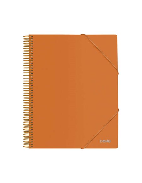 Chemise Dohe 20 pochettes A4 - Couverture en polypropylène opaque 800 microns - Pochettes transparentes 80 microns - Spirale pla