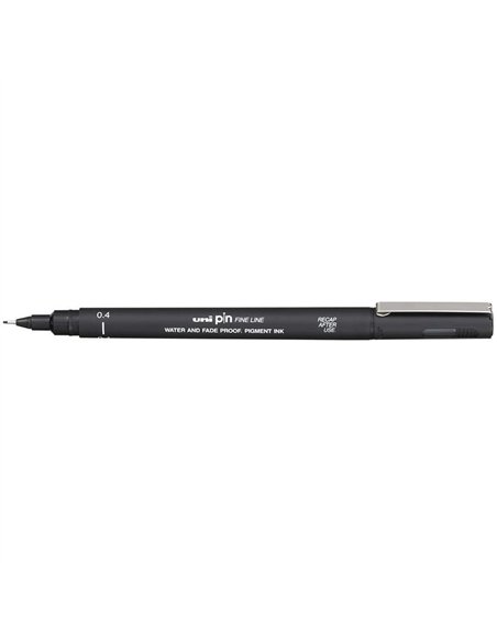 Feutre technique uniball pointes calibrees 0,4mm encre noir trace net et precis.