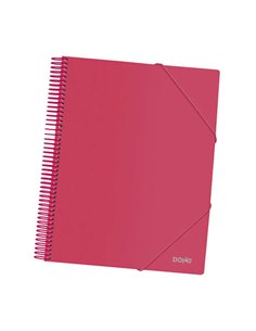 Chemise Dohe 30 pochettes A4 - Couverture en polypropylène opaque 800 microns - Pochettes transparentes 80 microns - Spirale pla