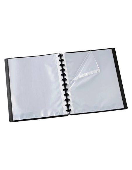 PORTE VUES GEODE ESSENTIEL RECYCLE PERSONNALISABLE 60  VUES POLYPROPYLENE A4 MAXI  COLORIS NOIR
