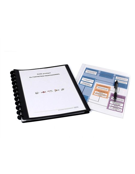 PORTE VUES GEODE ESSENTIEL RECYCLE PERSONNALISABLE 60  VUES POLYPROPYLENE A4 MAXI  COLORIS NOIR
