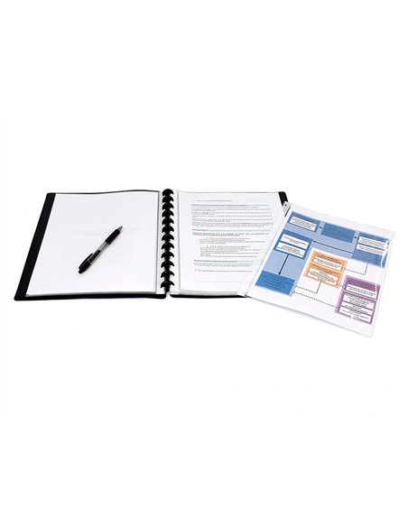 PORTE VUES GEODE ESSENTIEL RECYCLE PERSONNALISABLE 60  VUES POLYPROPYLENE A4 MAXI  COLORIS NOIR