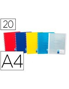 PROTÈGE-DOCUMENTS VIQUEL PROPYGLASS GÉODE 20 POCHETTES 40 VUES AMOVIBLES REPOSITIONNABLES A4 210X297MM COLORIS ASSORTIS