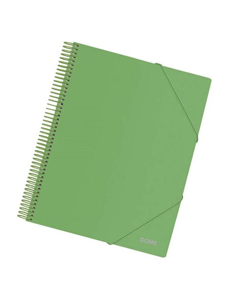 Chemise Dohe 30 pochettes A4 - Couverture en polypropylène opaque 800 microns - Pochettes transparentes 80 microns - Spirale pla