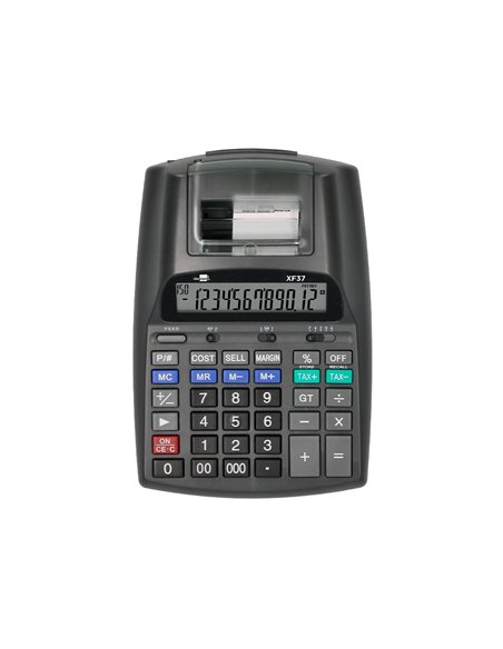 CALCULATRICE LIDERPAPEL IMPRIMANTE PROFESSIONNELLE  BICOLORE 12 CHIFFRES  225X158X56MM COLORIS NOIR