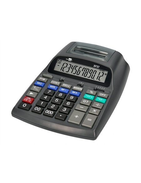 CALCULATRICE LIDERPAPEL IMPRIMANTE PROFESSIONNELLE  BICOLORE 12 CHIFFRES  225X158X56MM COLORIS NOIR