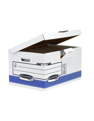 CONTENEUR FELLOWES FLIP TOP MAXI 6 CARTON ONDULÉ CAPACITÉ 4/6 BOÎTES ARCHIVES DOS 80/120MM OUVERTURE DESSUS