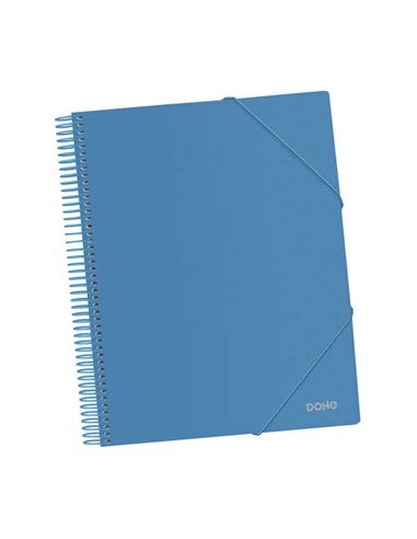 Chemise Dohe 40 pochettes A4 - Couverture en polypropylène opaque 800 microns - Pochettes transparentes 80 microns - Spirale pla
