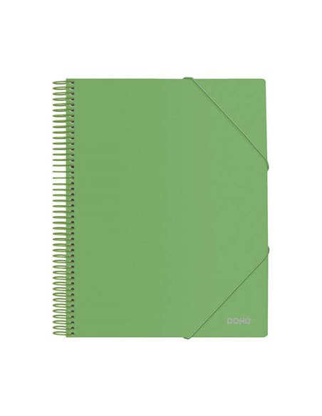 Chemise Dohe 40 pochettes A4 - Couverture en polypropylène opaque 800 microns - Pochettes transparentes 80 microns - Spirale pla