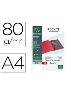 CHEMISE EXACOMPTA ROCK'S 240X320MM 210G COLORIS ROUGE PACK 100 UNITÉS