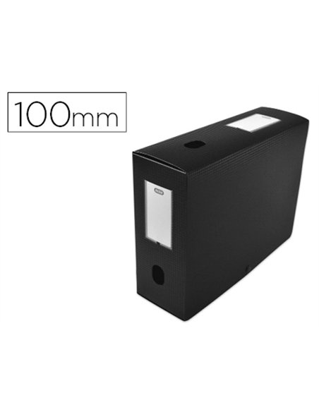 BOÎTE CLASSEMENT OXFORD MEMPHIS POLYPROPYLÈNE 7/10E À PLAT 240X320MM DOS 100MM BOUTON PRESSION COLORIS NOIR