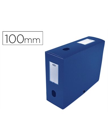 BOÎTE CLASSEMENT OXFORD MEMPHIS POLYPROPYLÈNE 7/10E À PLAT 240X320MM DOS 100MM BOUTON PRESSION COLORIS BLEU