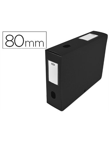 BOÎTE CLASSEMENT OXFORD MEMPHIS POLYPROPYLÈNE 7/10E À PLAT 240X320MM DOS 80MM BOUTON PRESSION COLORIS NOIR