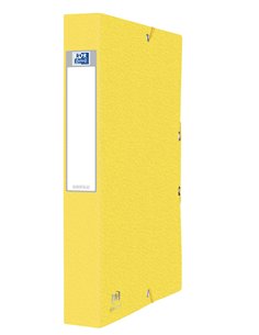 BOITE CLASSEMENT ELBA EUROFOLIO CARTE GRAINEE 600G  7/10E A4+ DOS 40MM 3 RABATS ELAS ETIQUETTE DORSALE JAUNE
