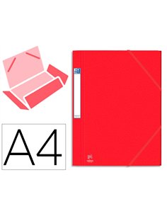 CHEMISE 3 RABATS ELBA EUROFOLIO PRESTIGE CARTE LUSTRÉE 7/10E A4 DOS 3CM ÉLASTIQUE COLORIS ROUGE