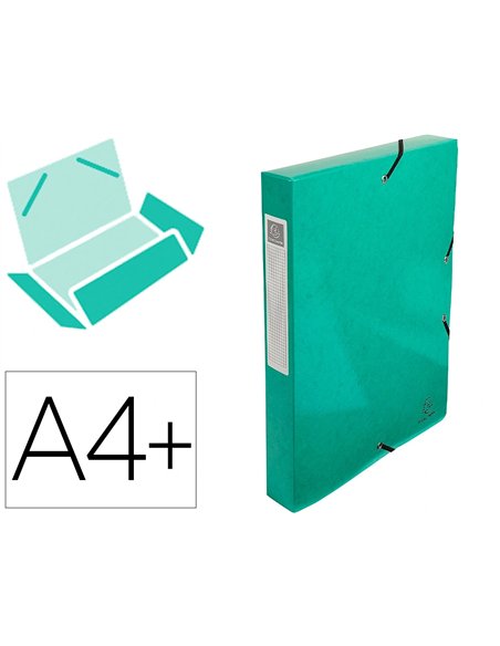 BOÎTE CLASSEMENT EXACOMPTA EXABOX CARTE LUSTRÉE 7/10E A4+ 25X33CM DOS 4CM COLORIS VERT