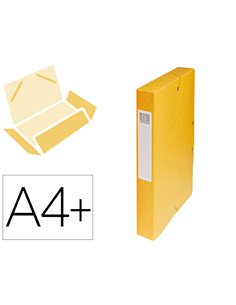 BOÎTE CLASSEMENT EXACOMPTA EXABOX CARTE LUSTRÉE 7/10E A4+ 25X33CM DOS 4CM COLORIS JAUNE