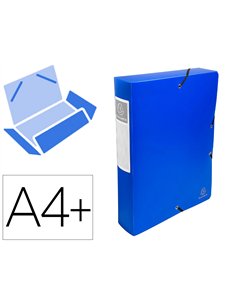 BOÎTE CLASSEMENT EXACOMPTA EXABOX CARTE LUSTRÉE 7/10E A4+ 25X33CM DOS 6CM COLORIS BLEU