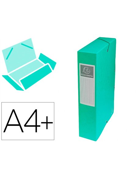 BOÎTE CLASSEMENT EXACOMPTA EXABOX CARTE LUSTRÉE 7/10E A4+ 25X33CM DOS 6CM COLORIS VERT