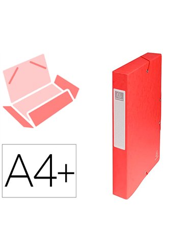BOÎTE CLASSEMENT EXACOMPTA EXABOX CARTE LUSTRÉE 7/10E A4+ 25X33CM DOS 6CM COLORIS ROUGE