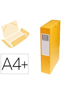 BOÎTE CLASSEMENT EXACOMPTA EXABOX CARTE LUSTRÉE 7/10E A4+ 25X33CM DOS 6CM COLORIS JAUNE