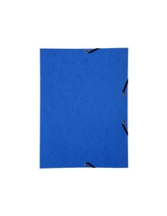 CHEMISE EXACOMPTA CARTE LUSTREE 350GR A4 FERMETURE  ELASTIQUE SANS RABAT SANS ETIQUETTE COLORIS BLEU LOT 10