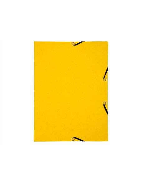 CHEMISE EXACOMPTA CARTE LUSTREE 350GR A4 FERMETURE ELASTIQUE SANS RABAT SANS ETIQUETTE COLORIS JAUNE LOT DE 10