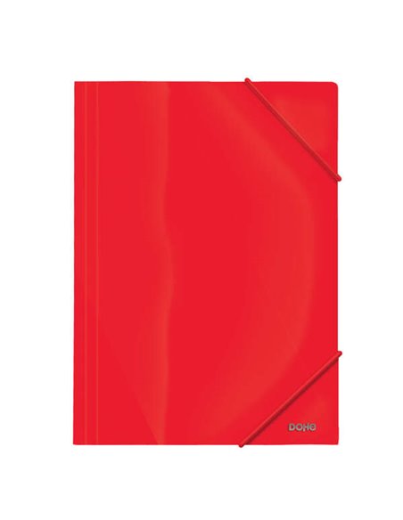 Chemise en caoutchouc Dohe à trois rabats - 600 microns - En polypropylène cristal opaque - Fermeture ronde en caoutchouc