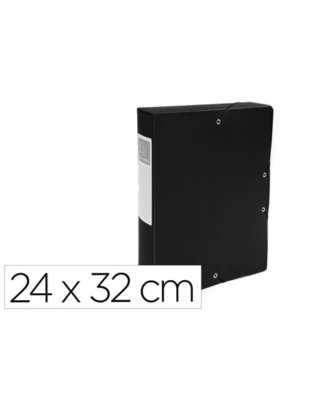 BOITE DE CLASSEMENT EXACOMPTA POLYPRO OPAQUE FERNMETURE PAR ELASTIQUE DOS DE 60 MM 24X32  CM COLORIS NOIR
