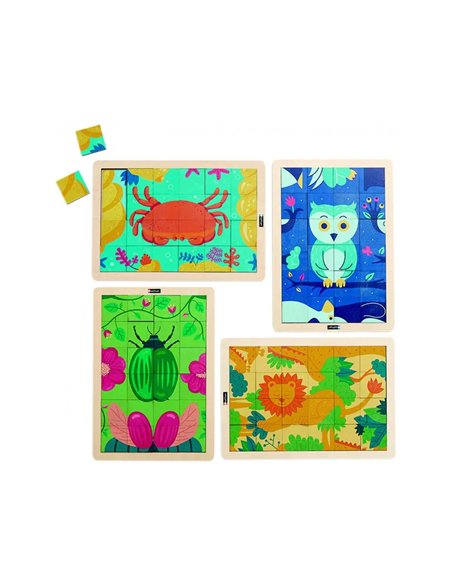 PUZZLES NATHAN PUZZLES MAGIQUES LES ANIMAUX LOT DE 4 PUZZLES