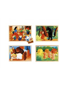 PUZZLES NATHAN LES CONTES LOT DE 4 PUZZLES