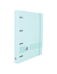 Classeur européen Oxford Live & Go A4+ en polymousse - Dos 45 mm - Anneaux 4D x 35 mm - Recharge 5x5 incluse - Bleu pastel